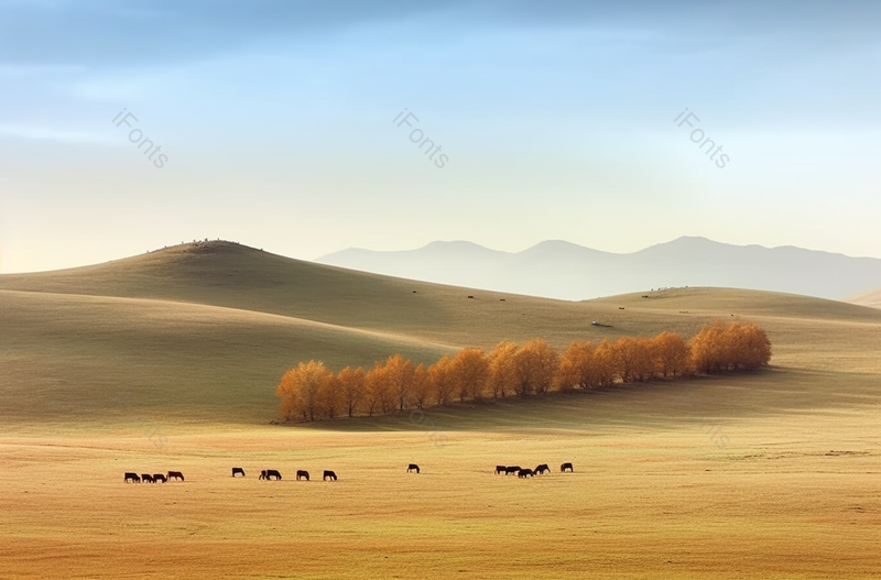 黄色辽阔一望无际枯草大草原牧场自然风景背景,高清,摄影图,摄影图片,图片大全,摄影图免费下载